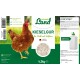 Hühner Land Kieselgur für Stall- und Nutztiere, 4,2 kg, mit Hühnerbild, Produktvorteilen und Gebrauchsanweisung auf Deutsch.