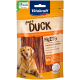 Vitakraft reine Entenfilets Verpackung mit Entenstreifen, beschriftet mit '100% mageres Entenfleisch im Fleischgehalt', mit mehrsprachigen Beschreibungen.
