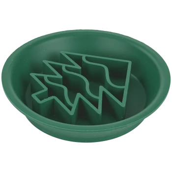 Gamelle en silicone verte pour alimentation lente avec séparateurs en forme d'arbre façon labyrinthe