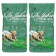 Zwei Beutel Dr. John hypoallergenes Hundefutter mit Huhn und Hafer, jeweils 4 kg, mit einer Illustration eines laufenden Hundes und ernährungsphysiologischen Angaben.