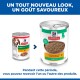 Boîtes Hill's Science Plan pour chiot au poulet (ancien et nouveau), étiquettes : « PUPPY <1 », « LOAF PATÉ », « HEALTHY RECIPE with CHICKEN »