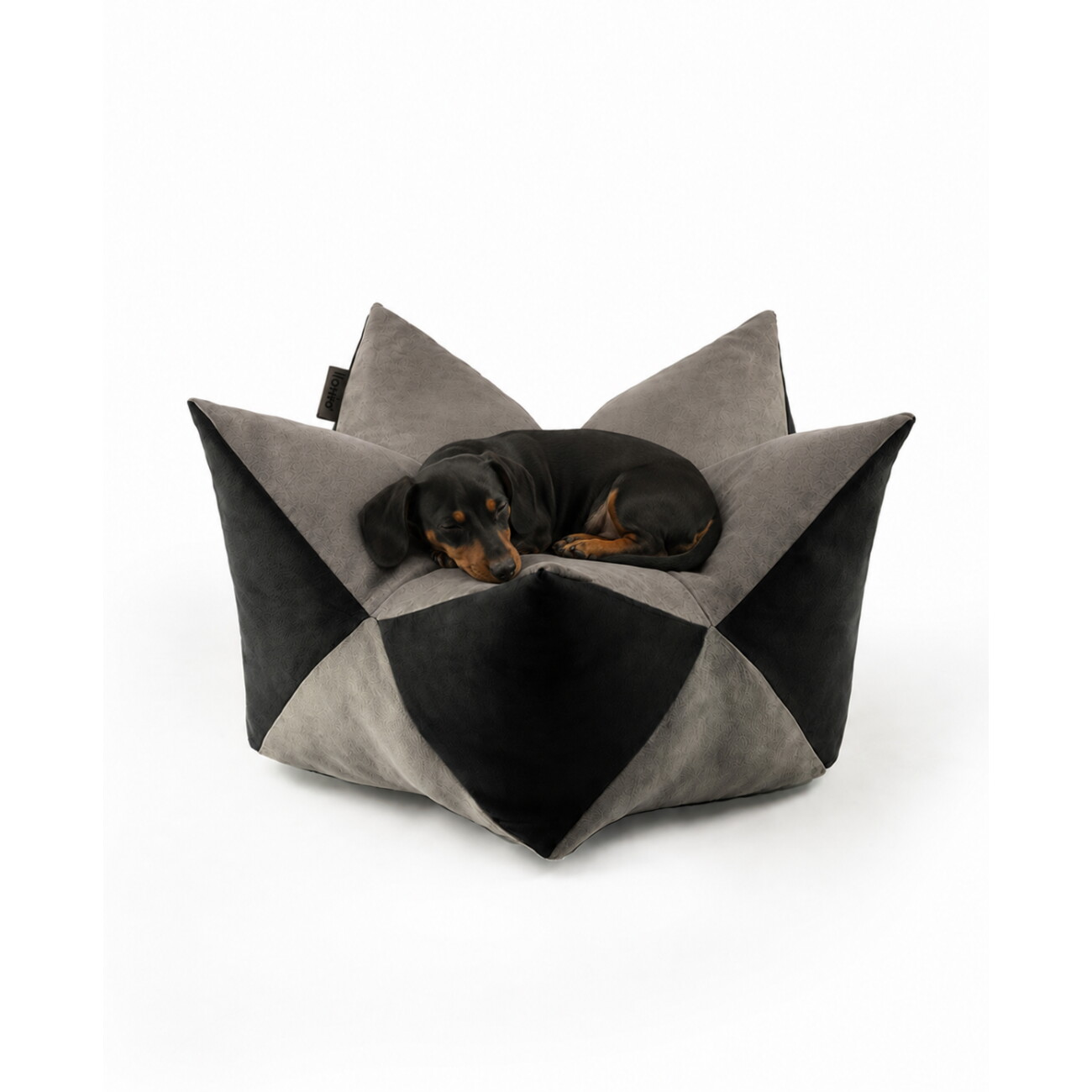 Lionto Hundebett - Kronenkissen grau/ schwarz M