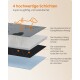 Diagramm einer vierlagigen Haustierunterlage mit einem orangefarbenen Hund und deutschem Text '4 hochwertige Schichten, auslaufsicher'.