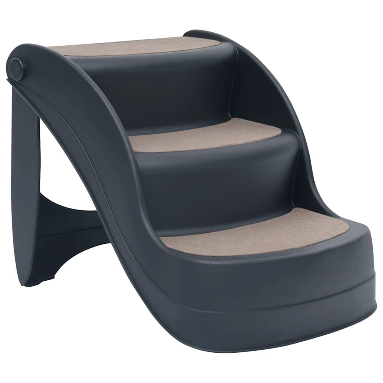 VidaXL Hundetreppe mit 3 Stufen (klappbar) dunkelgrau - Image 1
