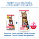 Deux sacs de croquettes Hill's Science Plan Light pour chats (ancien et nouveau) avec un chat tigré, texte «Recette améliorée» et logo ActivBiome+.