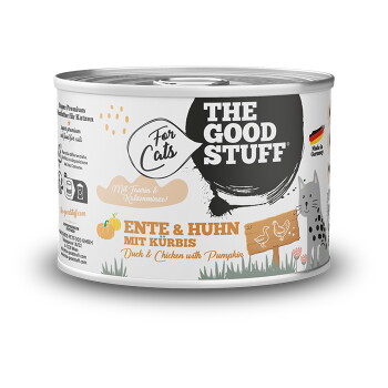 Dose 'THE GOOD STUFF' Katzenfutter, 'For Cats', Ente & Huhn mit Kürbis (Duck & Chicken with Pumpkin), Hergestellt in Deutschland