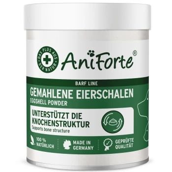AniForte BARF Line Dose — Gemahlene Eierschalen (eggshell powder), Unterstützt die Knochenstruktur, Hergestellt in Deutschland.