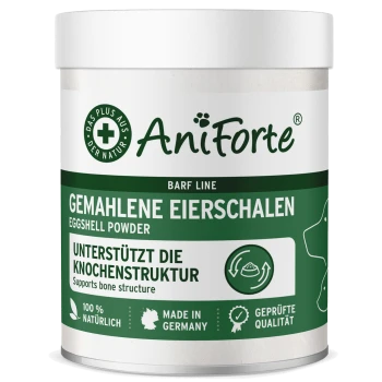 AniForte BARF Line Dose — Gemahlene Eierschalen (eggshell powder), Unterstützt die Knochenstruktur, Hergestellt in Deutschland.