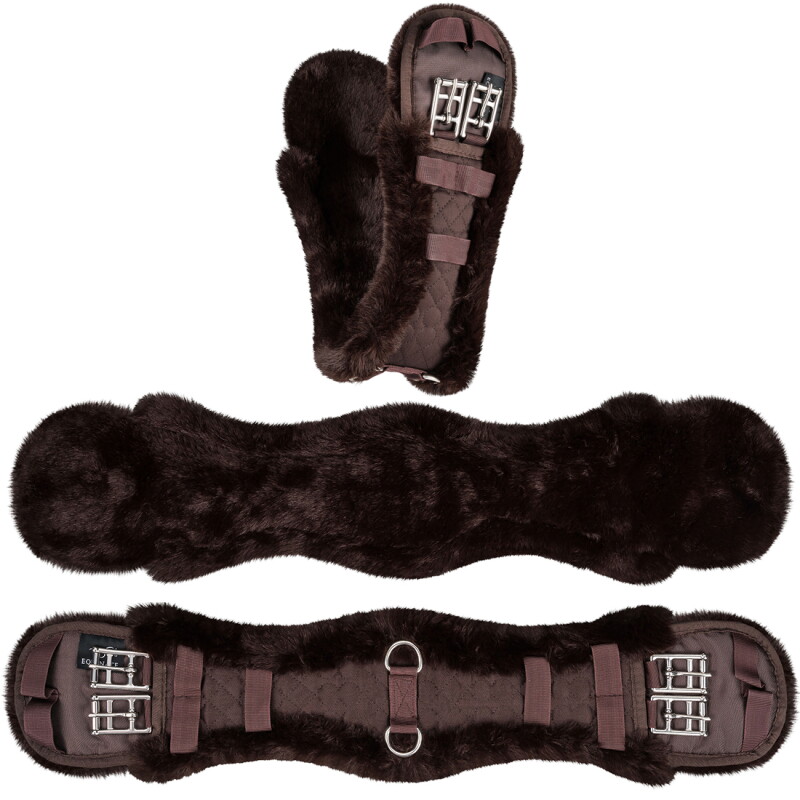 Equinate Kurzgurt Luke anatomisch mit synthetischem Lammfell braun 50 cm