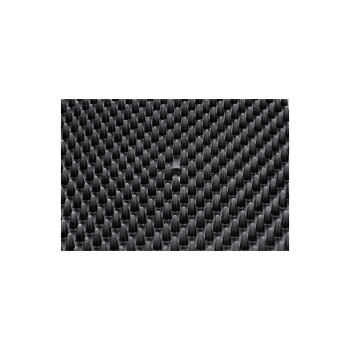 Nahaufnahme einer strukturierten schwarzen Gummimatte mit zahlreichen kleinen, spitzen Stacheln, entworfen für die Pflege oder das Training von Haustieren.