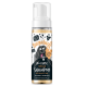 Bugalugs No Rinse Haferflocken-Shampoo für Hunde, 200ml Flasche, mit einem Cartoon-Hund, mit Text, der vegan, pH-ausgeglichen und parabenfrei hervorhebt.