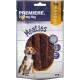 Premiere I Love My Dog Meaties dog treats packaging featuring two strips of meat, labeled with "95% Fleisch" and "60g."