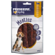 Emballage de friandises pour chiens Premiere I Love My Dog Meaties avec deux bandes de viande, étiquetées "95% viande" et "60g."