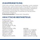 Zutatenliste und Nährwertanalyse für Haustierfutter auf Deutsch, die Komponenten wie Huhn, Schwein und verschiedene Vitamine detailliert beschreibt.