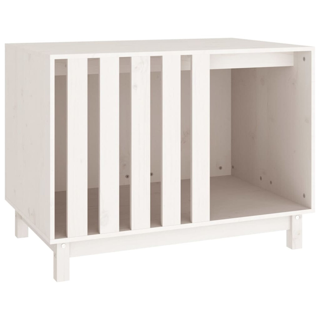 Vidaxl Weiß Dog House White 90X60x67 Cm Solid Wood Pine - Bild 2