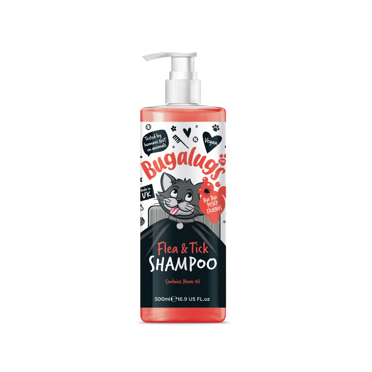 Bugalugs Floh- & Zeckenshampoo für Katzen – Sanfte Reinigung mit Zitronenduft 500ml - Image 1