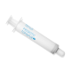 Weiße Applikatorspritze für Haustier-Präbiotikpaste mit der Aufschrift 'PREBIOTIC TOPINPUR PET' vor weißem Hintergrund.