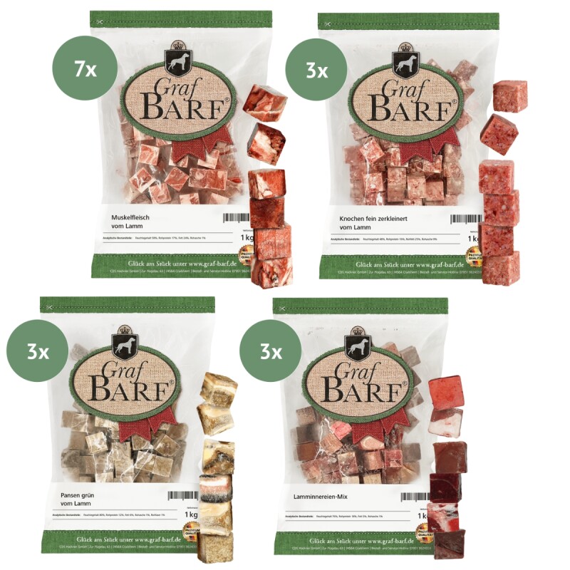 Graf Barf Singlemix vom Lamm 16x1kg