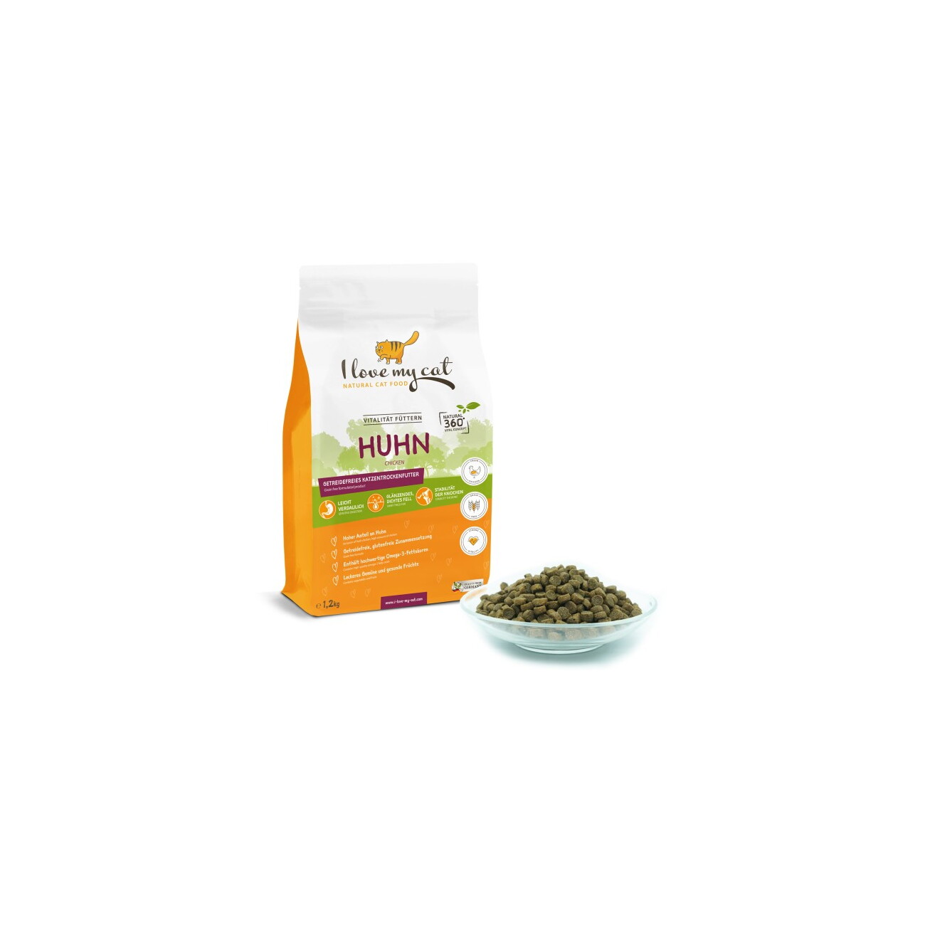 I love my cat Trockenfutter für Katzen mit Huhn - 1,2 kg