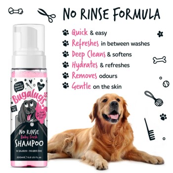No-Rinse Baby Fresh Shampoo – Sanftes, Rückfettendes Pflegeshampoo für Hunde & Katzen | Wasserlose Fellpflege
