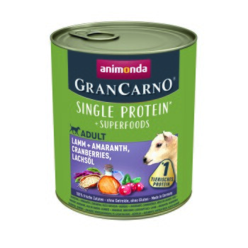 Super-aliments GranCarno Agneau et amarante, canneberge, huile saumon 6x800 g