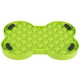 Grüne, knochenförmige Slow-Feeder-Hundenapf mit strukturierter Oberfläche und vier schwarzen Gummigriffen.
