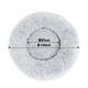 Rundes, flauschiges graues Haustierbett mit markierten Abmessungen: Ø80cm für den inneren Kreis und Ø120cm für den äußeren Kreis.