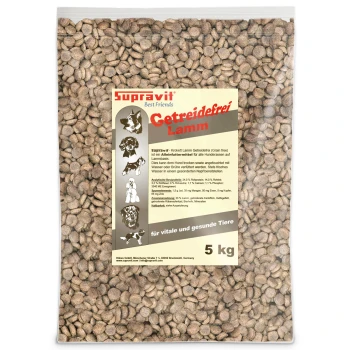 Nahaufnahme von runden, braunen, trockenen Tierfutter-Kroketten, die das Bild ausfüllen.