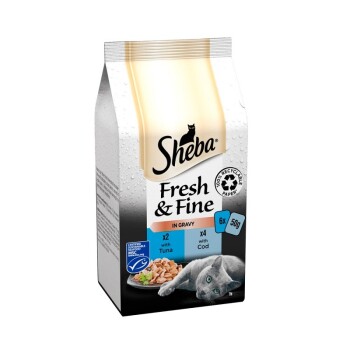 Fresh & Fine in Gravy with Tuna & with Cod 6 x 50 g