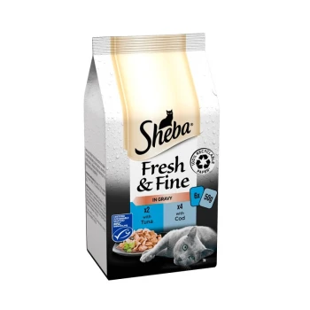 Fresh & Fine in Gravy with Tuna & with Cod 6 x 50 g