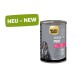 Select Gold Senior Pure dog food can with horse flavor, 60% horse meat, and "Neu - New" label.