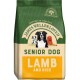 Bag of James Wellbeloved Senior Dog food featuring lamb and rice, with illustrations of three dogs on the front.