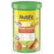 MultiFit Pond Flakes fish food for ornamental pond fish, 5 types of flakes, with vitamins, 150g container.