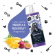 Bugalugs Maxi White Shampoo-Flasche mit Ananas- und Passionsfruchtduft, mit einer verspielten Hundillustration.