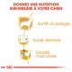 Image promouvant une nutrition canine sur mesure avec des icônes pour le pelage, la santé dentaire et le tonus musculaire, présentant "Nutrition sur-mesure."