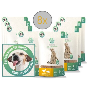 Huhn & Flussbarsch Fleischstreifen 8x 50g Fellonis Hundesnacks