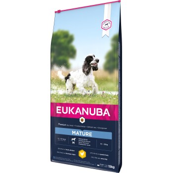 Droogvoer voor honden van middelgrote rassen Mature &amp; Senior, Kip 15 kg