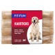 Chew sticks for dogs in a package labeled "FIT+FUN KAUSTICKS," featuring a golden retriever on the front and multilingual text.