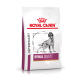 Royal Canin Veterinary Renal Select Hundefutterbeutel mit einer schwarz-weißen Illustration eines Hundes, mit fettem Text, der den Produktnamen angibt.