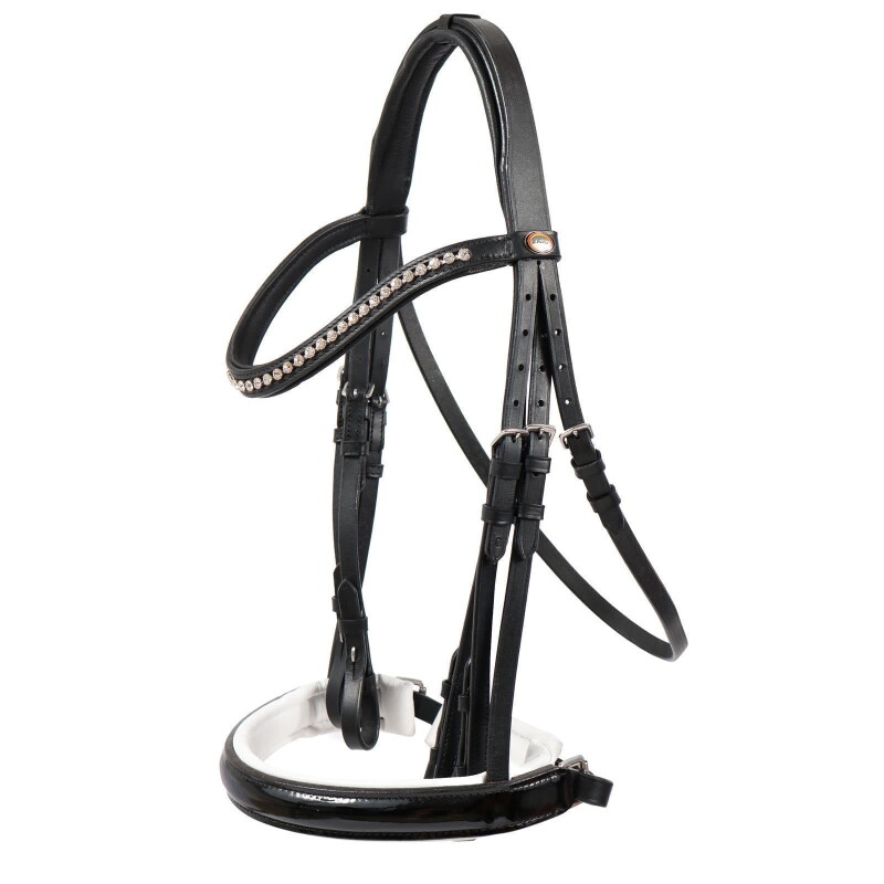 Hans Melzer Horse Equipment Hans Melzer Kandare Hamburg LACK schwarz/silber WB (Warmblut)