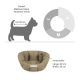 Hundebett geeignet für kleine Rassen wie Dackel und Yorkshire Terrier, mit den Maßen 40 cm Länge und 35 cm Breite.