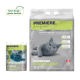 Verpackung für klumpendes Katzenstreu mit einem grauen Kätzchen, mit Zitronengrasduft. Enthält den Text 'Ich liebe meine Katze' und 'KLU MPEND EXCELLENT.'