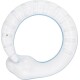 White circular pet toy with a textured surface and a blue inner rim, featuring the brand name "ActOne" on the side.