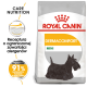 Torba karmy dla psów Royal Canin Dermacomfort Mini z ilustracją szkockiego teriera, promująca redukcję alergenów i 91% satysfakcji właścicieli.