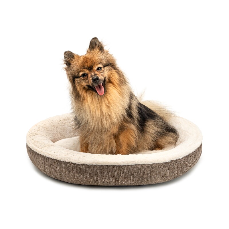 Lionto Rundes Hundebett braun S