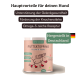 Veganer Haustierergänzungsbehälter mit der Aufschrift "Futtertopping Knochen & Gelenke", der die Gelenkgesundheit, Knochensicherheit und Omega-3 fördert.
