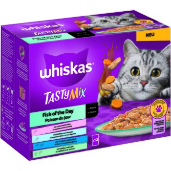 Whiskas Tasty Mix Fish of the Day in Sauce 12 x 85g Whiskas Tasty Mix Fish of the Day in Sauce 12 x 85g