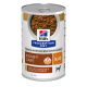 Dosenfutter für Hunde von Hill's Prescription Diet, mit der Aufschrift 'Kidney Care', das einen Eintopf mit Huhn und zusätzlichen Gemüse enthält.