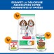 Sac de croquettes Hill's Science Plan pour chiot et deux boîtes au poulet ; titre en haut : « ESSAYEZ LA DÉLICIEUSE ASSOCIATION »