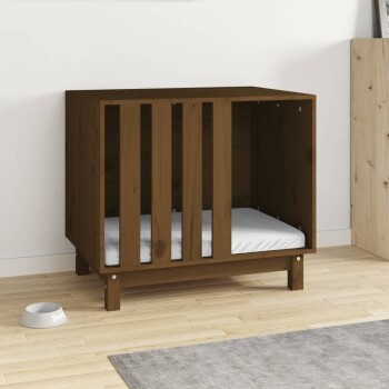Hundehütte Massivholz Kiefer Hundehöhle Hundebett braun 70 cm, 50 cm, 62 cm